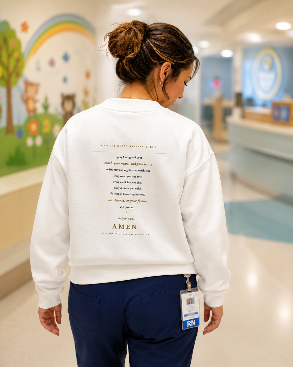 Strength & Dignity Nurse Long Sleeve Crew Neck