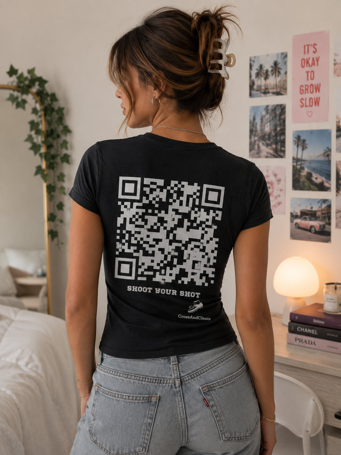 SHOOT YOUR SHOT QR Code Prayer Athletic Tee (Women's)