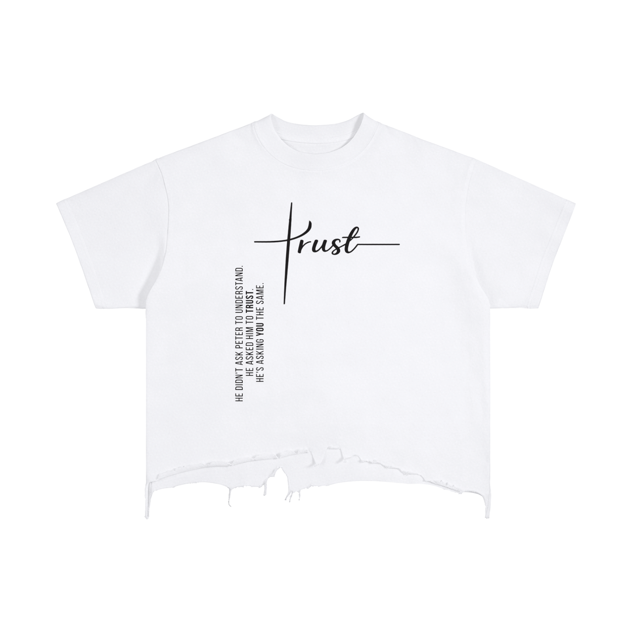 Trust Christian Boxy Tee Distressed