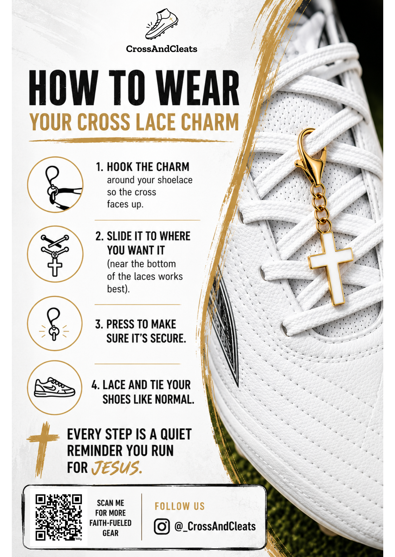 Walk in Faith Cleat Charm