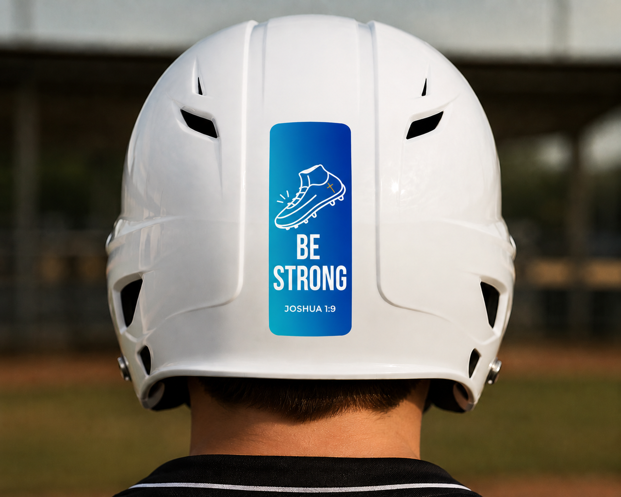 Be Strong Christian Helmet Sticker | Joshua 1:9