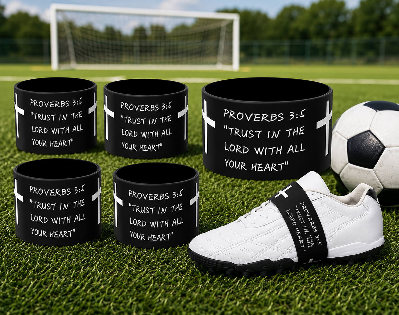 Faith Lock Soccer Cleat Bands (4-Pack)