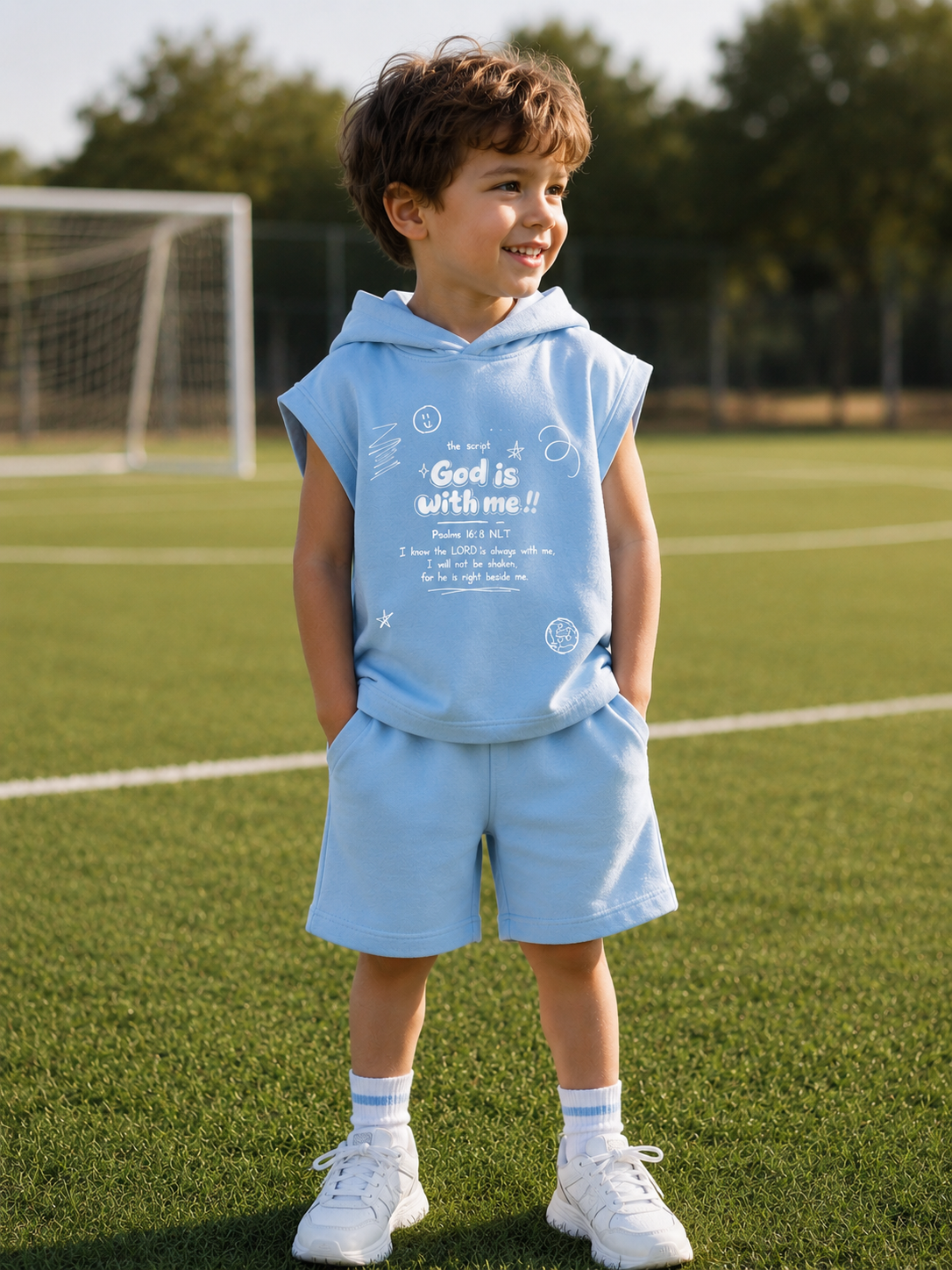God Is With Me Christian Kids Hoodie Tee