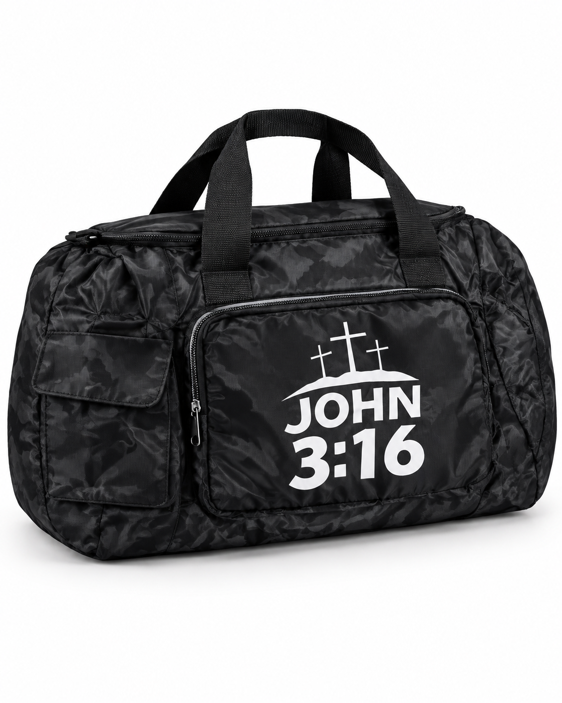 For God So Loved • John 3:16 Camo Duffel Bag