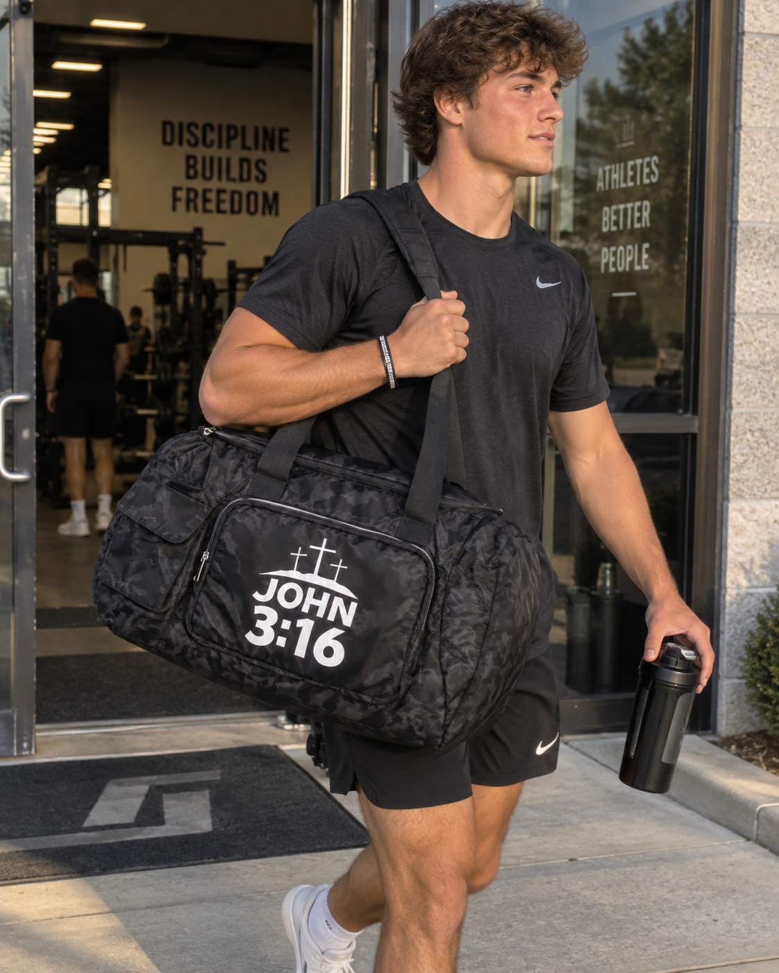 For God So Loved • John 3:16 Camo Duffel Bag