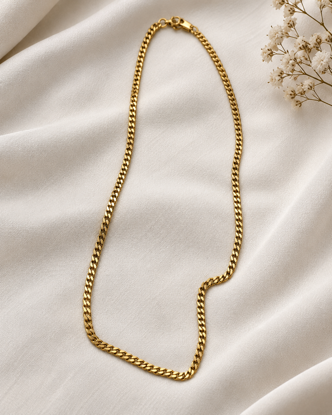 Gold Curb Chain Necklace