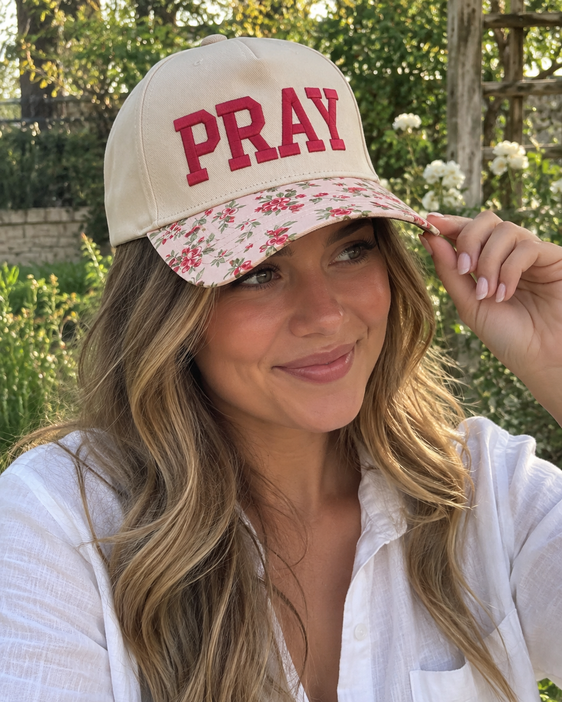 Pray Floral Cap