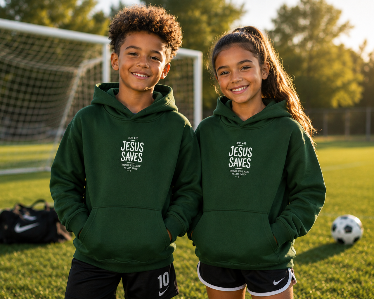 Jesus Saves Kids Heavyweight Hoodie