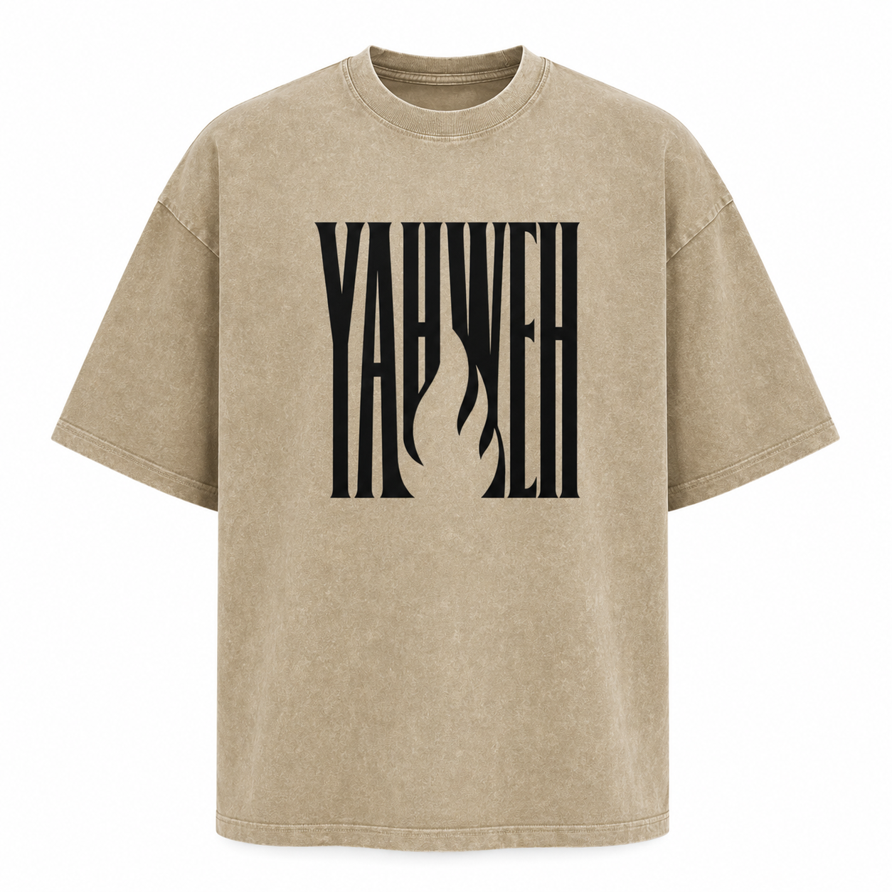 Yahweh – Bold Flame Oversized Tee