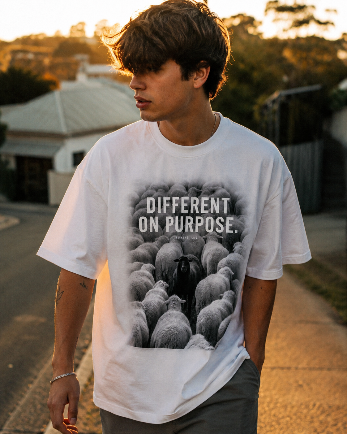 Different on Purpose – Faith Photo Oversized Tee
