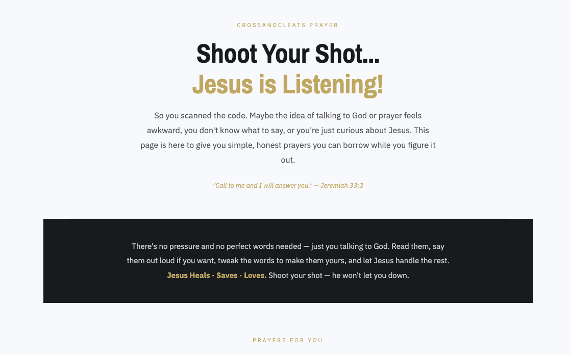 SHOOT YOUR SHOT QR Code Prayer T-Shirt