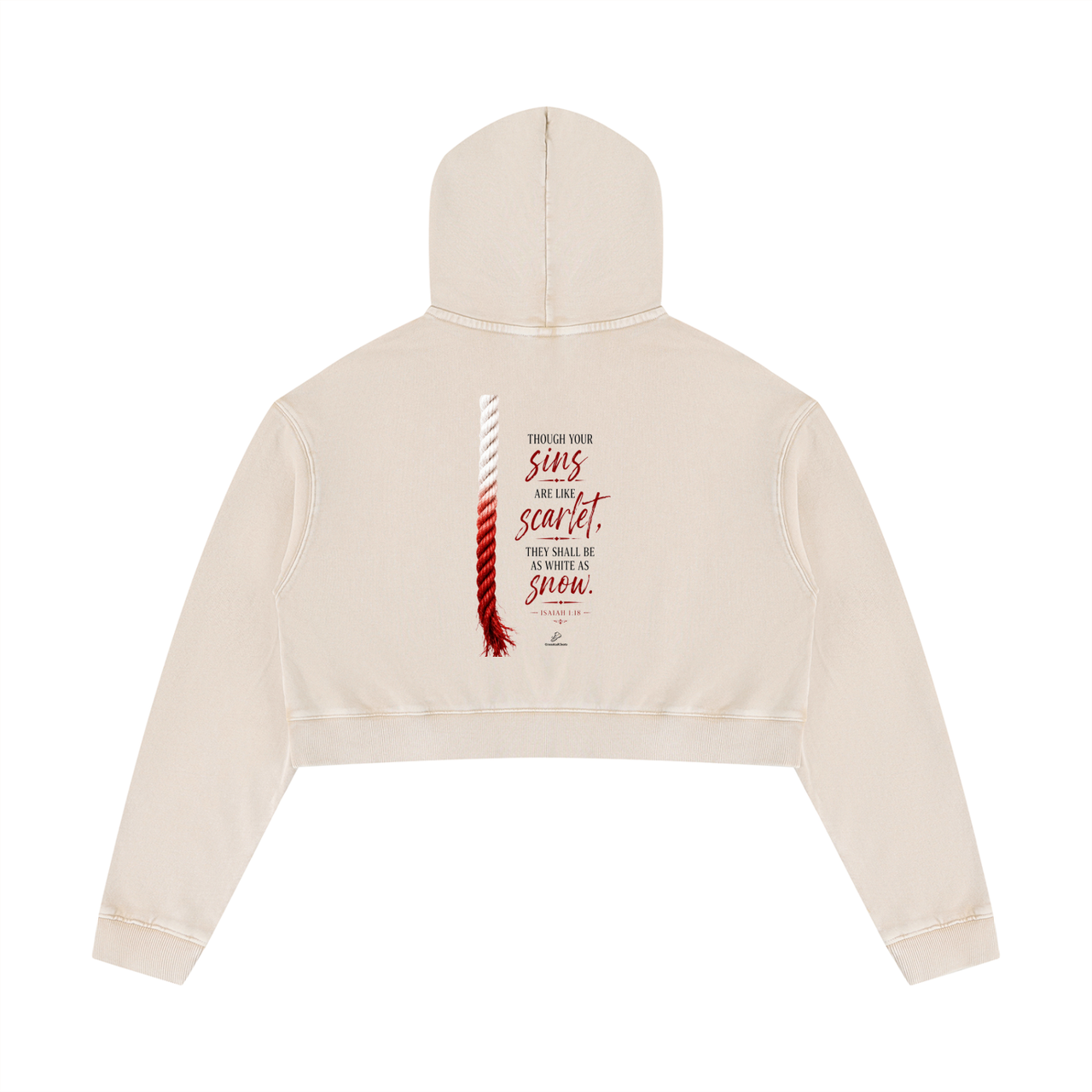 Though Your Sins Are Like Scarlet Women’s Cropped Hoodie